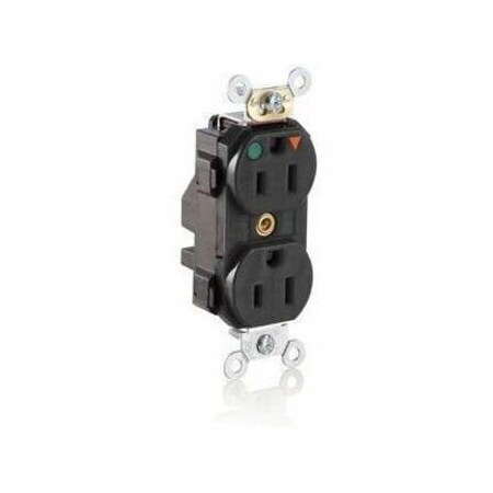 Leviton Lev-Lok Hospital Grade Tamper Resistant Duplex Receptacle, 15 Amp, 125 Volt MT820-IGE