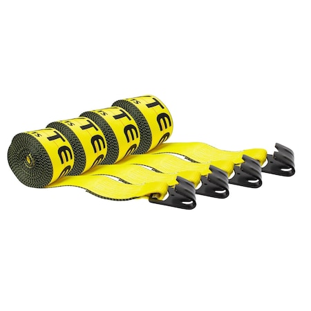 Mytee Products 4 in. x 27 ft. Winch Strap with Flat Hook, 4PK WS427x4