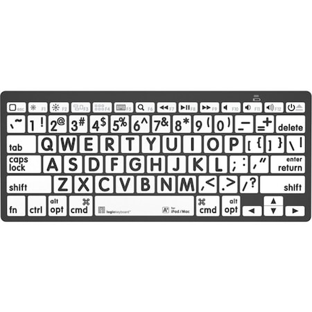 Logickeyboards XLPRINT BLUETOOTH BLK ON WHT U LKBU-LPBW-BTON-US
