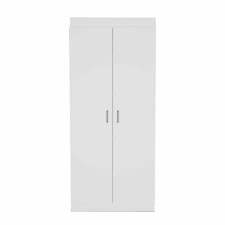 Homeroots 63in Classic White Pantry Cabinet with Two Full Size Doors 403762