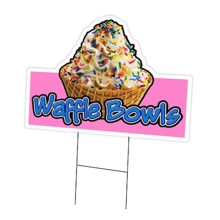 Signmission Waffle Bowls Yard Sign & Stake outdoor plastic coroplast window, C-DC-1216-Waffle Bowls C-DC-1216-Waffle Bowls