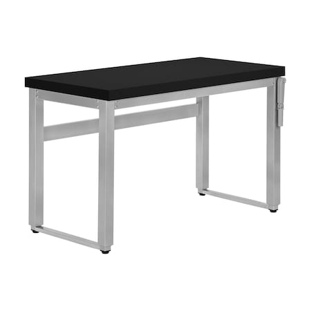 Homeroots Adjustable Black and Gray Wood and Metal Sled Computer Desk 490020