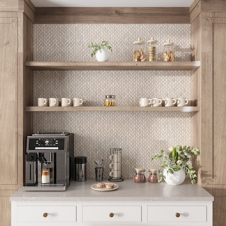 Apollo Tile Beige 12x12 Crema Marfil Marble Polished, Etched Floor and Wall Mosaic Tile 4.92 sqft/case, 5PK APLBL8808CMA