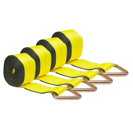 Mytee Products 4 in. x 30 ft. Winch Straps w D Ring, 4PK WS430Dx4