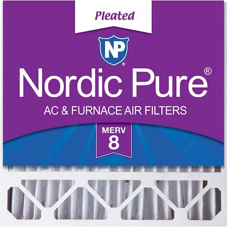 Nordic Pure 20x20x5 Pleated Air Filter, High Capacity, Electrostatically Charged Synthetic Media, MERV 8 20x20x5HM8-1