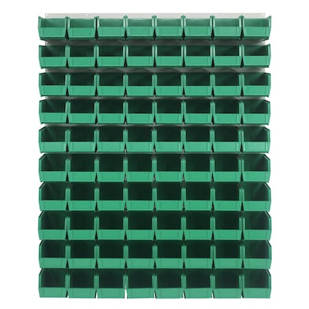 Quantum Storage Systems 48X61 HC LOUVERED PANEL W/80 BINS GREEN QLP-4861HC-230-80GN