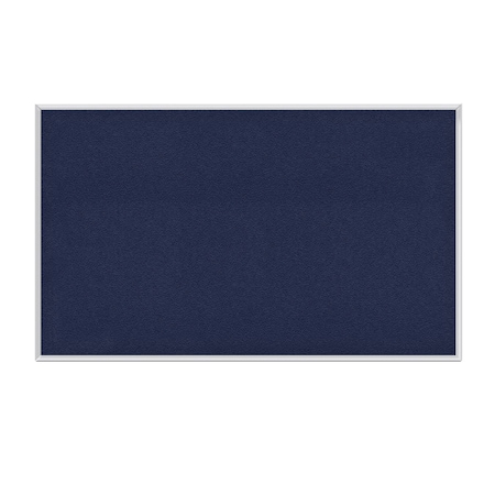 Ghent Fabric Bulletin Board, Satin Aluminum Frame, 4’H x 7’4"W, Blue AT47F93