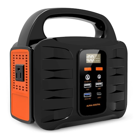 Alpha Digital 100W Power Station- 155Wh/42000mAh, Emergency Battery - Orange T101