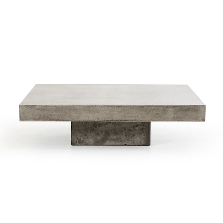 Homeroots 43" Gray and Dark Gray Concrete Square Block Coffee Table 283282