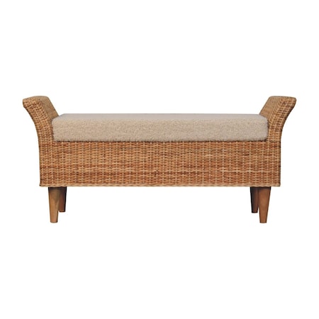 Homeroots 40in Brown Solid Wood Storage Bench With Cabinet 718240