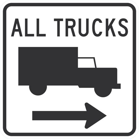 Lyle All Trucks (w/ Graphic and Right Arrow), 24x24, Engineer Grade, White G-13635-EG_24x24