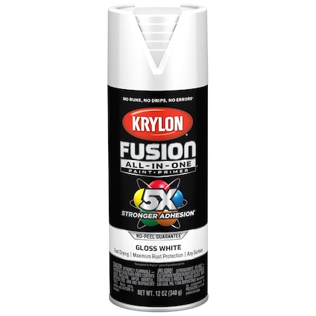 Fusion All-In-One 12 Oz Krylon White Paint & Primer Spray Paint, Gloss K02727007