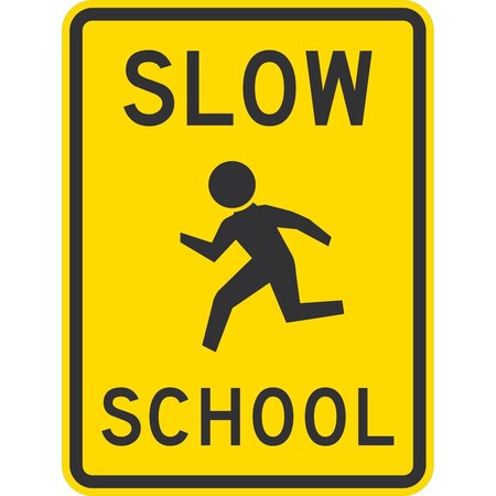 Lyle Slow School (W/Sym), 18x24, High Intensity Prismatic, Yellow G-10621-HI_18x24