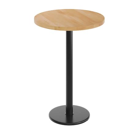Flash Furniture Bennett 30 in Round Solid Wood Indoor Tabletop in Natural with 18 in Round Bar Height GSF-RD30-NAT-TR18B-GG