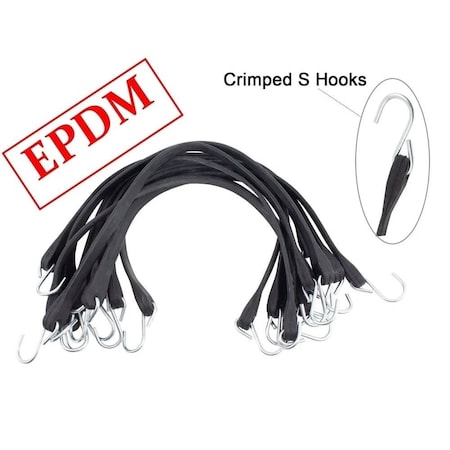 Mytee Products 31in EPDM Tarp Bungee Straps w/ Crimped Hooks -50 Pack RS-31C