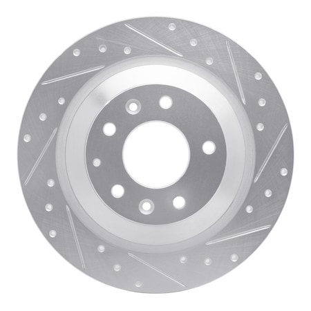 Dynamic Friction Co DFC Brake Rotor - Drilled and Slotted - Silver 631-80046R