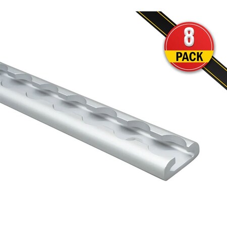 Mytee Products Aluminum 8 ft L-Track Trailer Tie Down Rail for Trailer - 2,225 lbs BS, Silver, 8PK LTK8x8