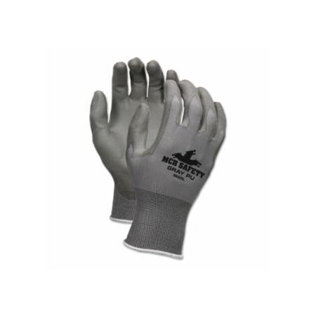 Mcr Safety NXG PU Coated Work Gloves, 9666, Large, Gray, 12PK 127-9666L