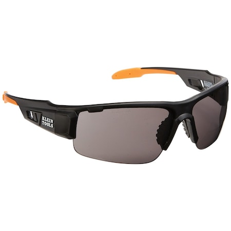 Klein Tools Safety Glasses, Anti-Fog & Anti-Scratch, Gray Lens, Black/Orange Frame 60162