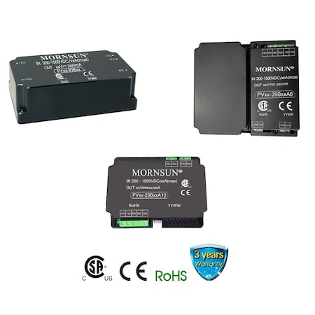 Mornsun DC/DC Regulated Power Supply Module, 1 Output, 10W, Hybrid PV15-29B05