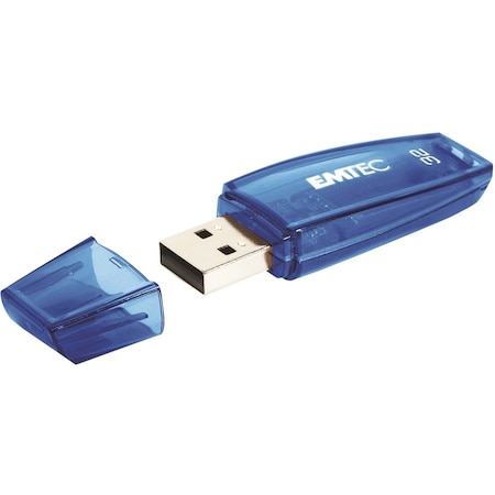 Emtec USB2.0 C410 32GB - 32 GB - USB 2.0 - 18 MB/s Read Speed - 5 MB/s Write Speed - Blue - 1 Each ECMMD32GC410