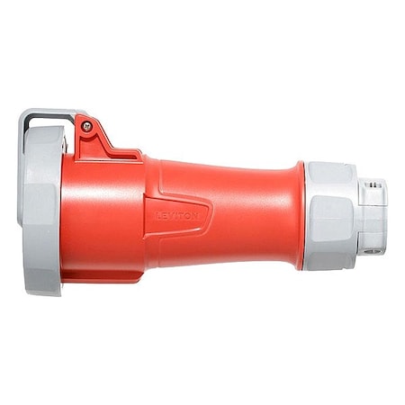 Leviton Pin & Sleeve Connector, 20 A, 277/480V AC, Three Phase, 4 Pole, IEC Grounding, Red 520C7WLEV