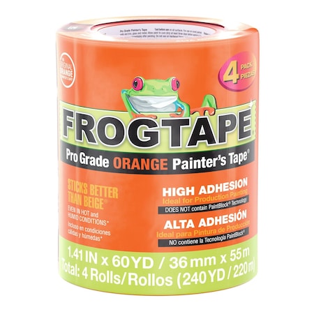 Frogtape Orange Painters Tape, 36mm x 55m, 3, PK4 242808
