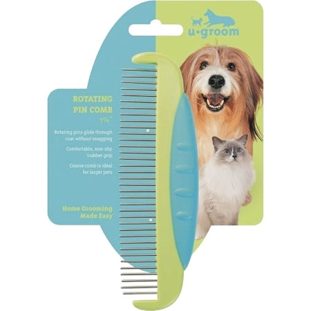 Boss Pet U-groom 7.25'' Rotating Pin Pet Comb US1348 12
