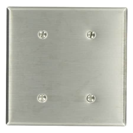 Leviton Wall Plate, Blank, Stainless Steel 84034-40