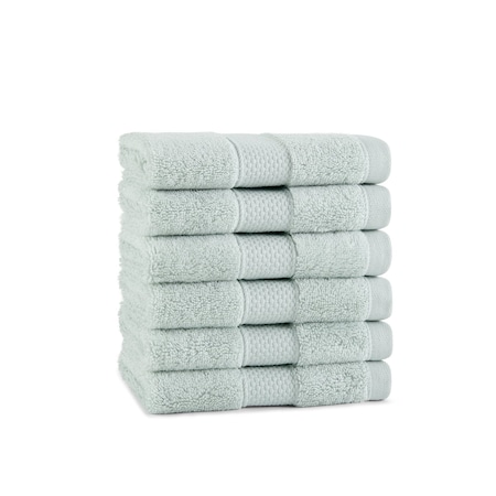 Arkwright Home Egyptian Cotton Washcloth 13x13 Sage Green - Pack of 6, 6PK P-EGYP-1313-SGE