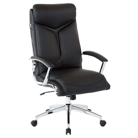 Office Star Products FL Series Executive High Back Chair, Black FL90071C-u6
