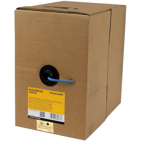 Startech.Com Bulk Cat 5e Ethernet Cable - 500 ft. - Solid - Plenum CMP - Blue - TAA Compliant WIR5ECMPHBL