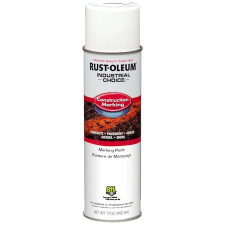 Rust-Oleum Construction Marking Paint, 17 oz., White, Water -Based 264692