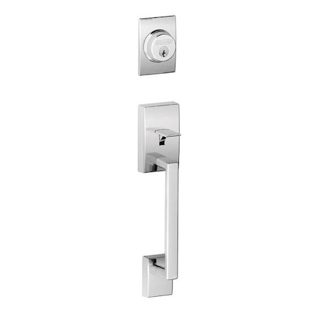 Schlage Residential Century Dummy Exterior Handleset Only Bright Chrome Finish F92CEN625