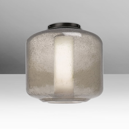 Besa Lighting Besa Niles 10 Ceiling, Smoke Bubble/Opal, Black, 1x60W MAX E26 base NILES10SOC-BK