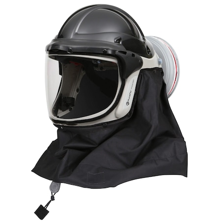 Pureflo ESM PF60 PAPR, Black Hard Hat, INT/EXT Switch, HE/HF/HC Filter, Black Stedprene FR Neck Cape PR05814-B-0C1