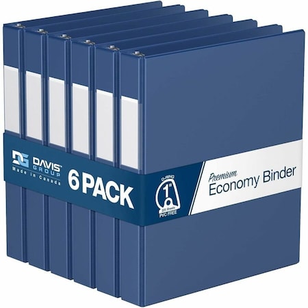 Davis Group Premium Economy, Angle D Ring, Binder, (Royal Blue, 1"), PK6 2301-92-06