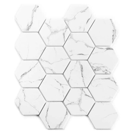 Apollo Tile Aloha 10 x 12 in. Polished White with Gray Vein Glass, Wall and Floor Tile 8.29 sq ft/case, 10PK APLNNH8815CAA