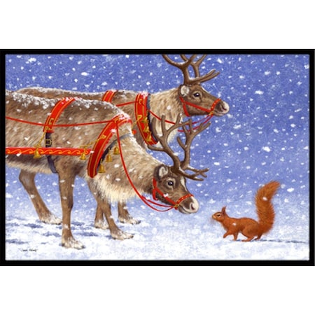 Carolines Treasures ASA2173JMAT Reindeer & Squirrel Indoor or Outdoor Mat, 24 x 36 ASA2173JMAT