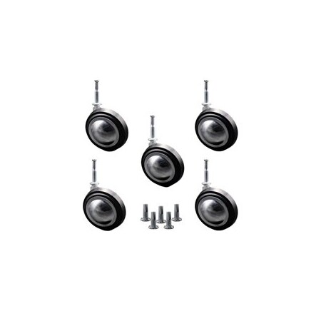 Service Caster 3 Inch Bright Chrome Soft Tread Ball Caster - Grip Neck Stem - SCC, 5PK SCC-GN01S30-DCR-BC-5