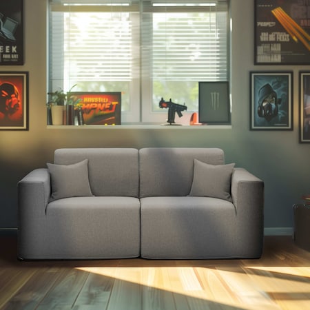 Deko Living 2 Place Seating  Gray Compressed Foam Sectional Sofa CIF50017SET