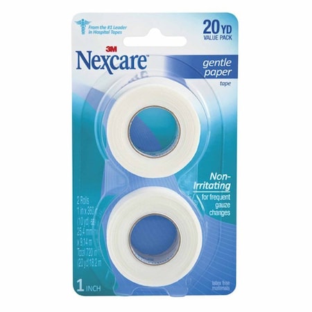 3M Medical Tape Nexcare Gentle White 1 Inch X 10 Yard Paper NonSterile, 2PK 781-2PK