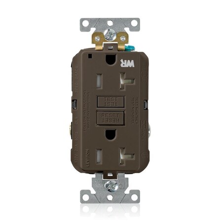 Leviton SmartlockPro GFCI 20A WR/TR/PI Brown G5362-WT