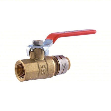 Sharkbite Turn Ball Valve, 4.7" L, Brass UR22182