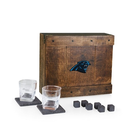 Picnic Time Family Of Brands NFL Carolina Panthers - Whiskey Box Gift Set 605-10-509-057-2