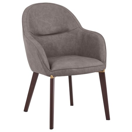 Leisuremod Elias Dining Chair Upholstered in Leather Velvet and Powder Coated Iron Legs EDC21BR