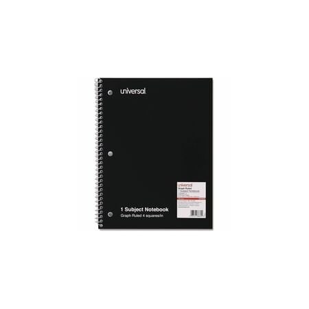 Universal Wirebound Notebook, 4 sq/in Quadrille Rule, 10.5 x 8, White, 70 Sheets UNV66630
