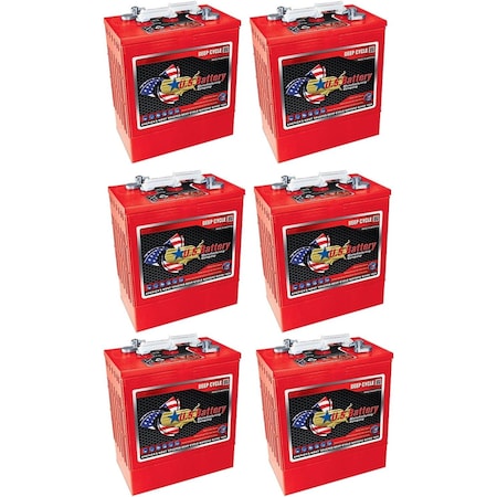 U.S. Battery 6V 310Ah Deep Cycle Flooded Battery Group 902, 6PK US 305 XC2