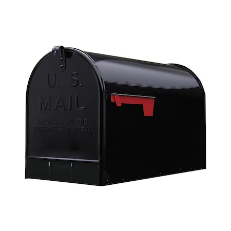 Solar Group Architectural Mailboxes Stanley Jumbo Galvanized Steel Post Mount Black Mailbox ST200BAM