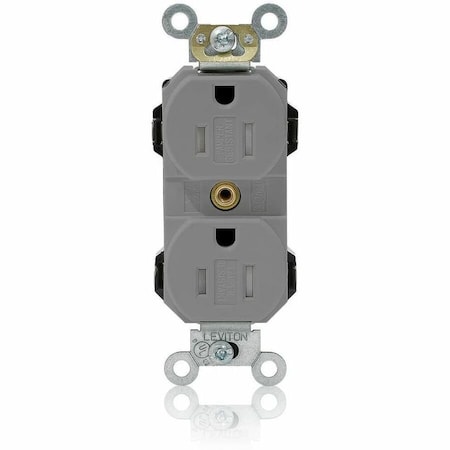Leviton Straight Blade Receptacle, 5-15R, 15 A, 125V AC, Self-Grounded MT562-SGY